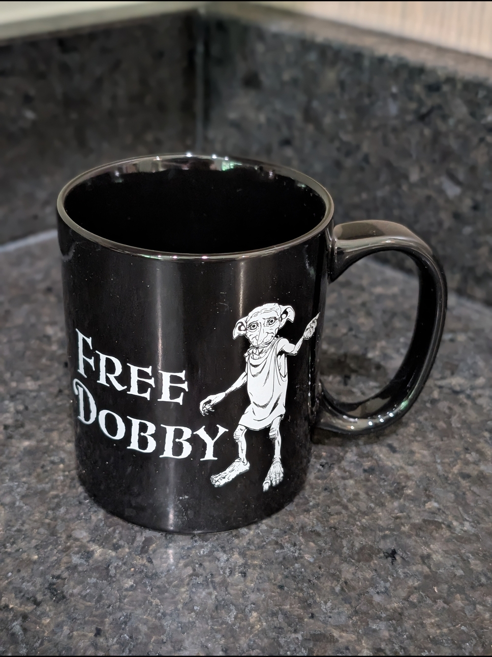 Free Dobby Black Ceramic Mug